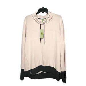 Halcyon Women's Pink Blush Funnel Neck Pullover Thumbholes XL New